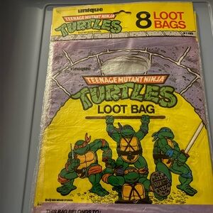 Unique Vintage Teenage Mutant Ninja Turtles Loot Bags - Yellow and Purple